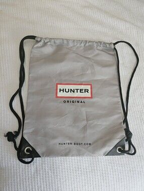 Hunter Gray Drawstring Backpack with Black Accents